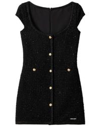 Miu Miu - Lamé Bouclé Scoop Neck Mini Dress - Lyst