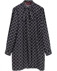 Gucci - Printed Long-Sleeve Twill Dress - Lyst