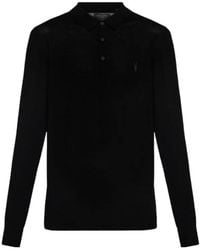 AllSaints - Mode Button Logo Polo Shirt - Lyst