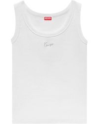 KENZO - Logo Ribbed Tank Top - Lyst