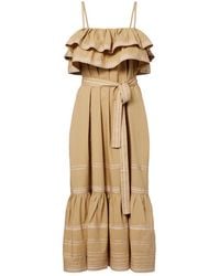 Ulla Johnson - Lucian Ruffled Cotton Midi Dress - Lyst