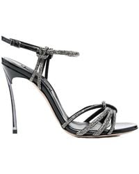 Casadei - Crystal Decorated High-Heeled Sandals - Lyst
