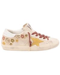 Golden Goose - Super Star Floral Embroidered Sneakers - Lyst