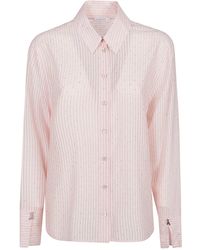 Patrizia Pepe - Striped Embellished Fluid Shirt - Lyst