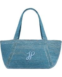 Patou - Logo Patch Woven Shoulder Bag - Lyst