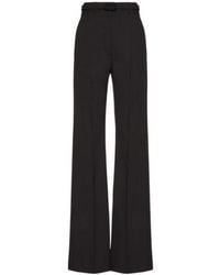 Valentino - Vlogo Belt Wide-Leg Trousers - Lyst