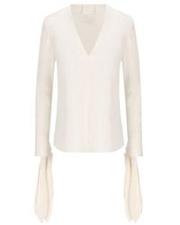 Givenchy - V-Neck Ruffled Blouse - Lyst