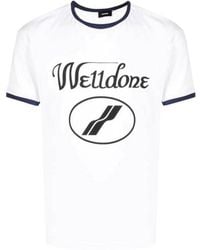 we11done - Logo-Print Crew-Neck T-Shirt - Lyst