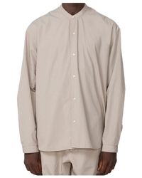 Officine Generale - Band-Collar Long-Sleeve Shirt - Lyst