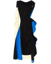Loewe - Asymmetric Colorblock Draped High-Low Dress - Lyst