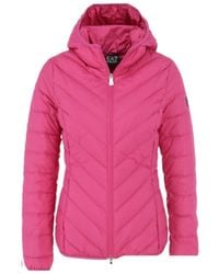 EA7 - Logo Hooded Down Jacket - Lyst