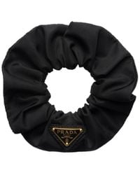 Prada - Logo Plaque Elasticated-Band Scrunchie - Lyst