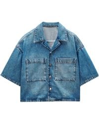 Alexander Wang - Cropped Denim Shirt - Lyst