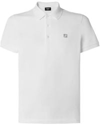 Fendi - Logo Plaque Short Sleeved Polo Shirt - Lyst