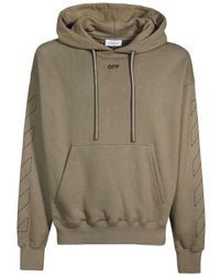 Off-White c/o Virgil Abloh - Logo Detailed Drawstring Hoodie - Lyst