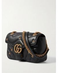 Gucci - Gg Marmont Logo Plaque Small Shoulder Bag - Lyst
