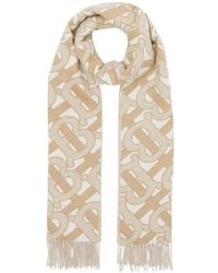 Burberry - Tb Monogram Cashmere Scarf - Lyst
