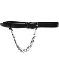 The Attico - Leather Belt With Chain Detail - Lyst