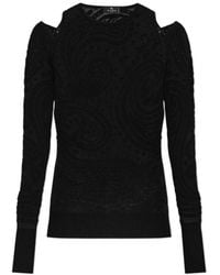 Etro - Sheer Paisley Shoulder-Slit Knitted Top - Lyst