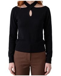 FEDERICA TOSI - Cut-Out Cross-Neck Knitted Sweater - Lyst