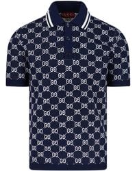 Gucci - Gg Cotton Knit Jacquard Polo Shirt - Lyst