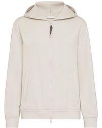 Brunello Cucinelli - Monili Bead-Embellished Zip-Up Hoodie - Lyst