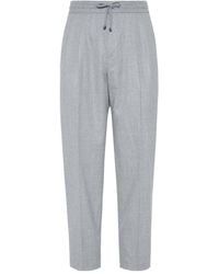 Brunello Cucinelli - Drawstring Elastic Waist Pants - Lyst