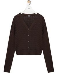 Loewe - Cable-Knit Button Cardigan - Lyst