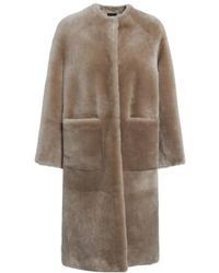 Blancha - Patch-Pocket Collarless Coat - Lyst