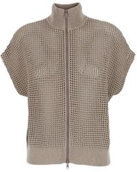 Brunello Cucinelli - Cardigan With Front Closure And Pockets - Lyst