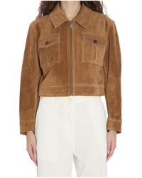Arma - Pointed-Collar Flap-Pocket Suede Jacket - Lyst