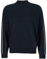 Emporio Armani - Striped Detailed Crewneck Jumper - Lyst