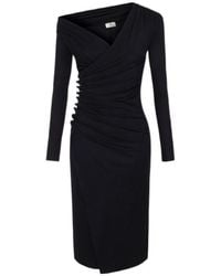 Elisabetta Franchi - Embellished Button Jersey Dress - Lyst