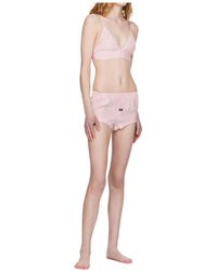 OPEN YY Layered Boxer Short Miniskirt in Natural | Lyst