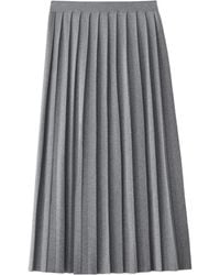 Lisa Yang - Minda Pleated Cotton And Cashmere-Blend Midi Skirt - Lyst