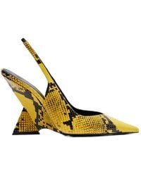 The Attico - Cheope 105 Embossed Leather Wedge Sandals - Lyst