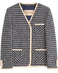 Valentino - V-Neck Button-Up Jacket - Lyst
