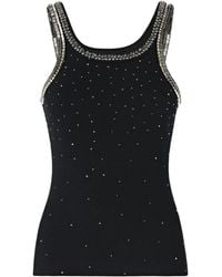 Pinko - Rhinestone Trim Sleeveless Top - Lyst