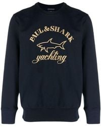 Paul & Shark - Logo-Embroidered Long Sleeved Sweatshirt - Lyst