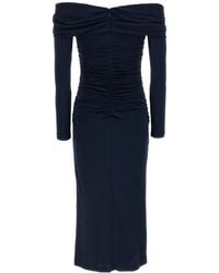 Carolina Herrera - Ruched Off-Shoulder Midi Dress - Lyst