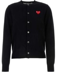 COMME DES GARÇONS PLAY - Comme Des Garçons Play Heart Logo Cardigan - Lyst