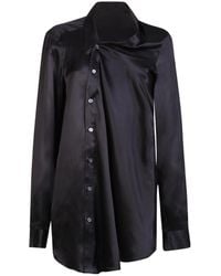 Ann Demeulemeester - Asymmetric Designed Satin Shirt - Lyst