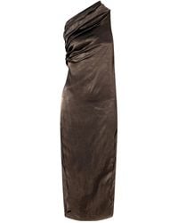 Rick Owens - Athena One-Shoulder Satin Midi Dress - Lyst