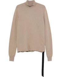 Rick Owens - Drkshdw Mock-Neck Frayed-Hem Sweater - Lyst