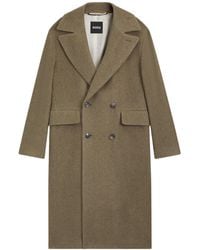 BOSS - Boss Double-Breasted Long-Sleeved Coat - Lyst