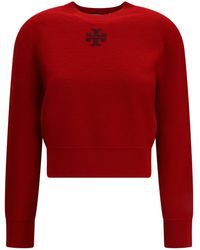 Tory Burch - Logo Detailed Crewneck Jumper - Lyst