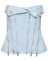 Dion Lee - Denim Zip-Up Blouse - Lyst