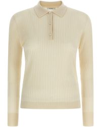 Max Mara - Ribbed Button Polo Top - Lyst