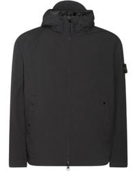 Stone Island - Logo Patch Zip-Up Hooded Jacket - Lyst