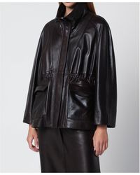 Nour Hammour - Waist-Cinching Leather Jacket - Lyst